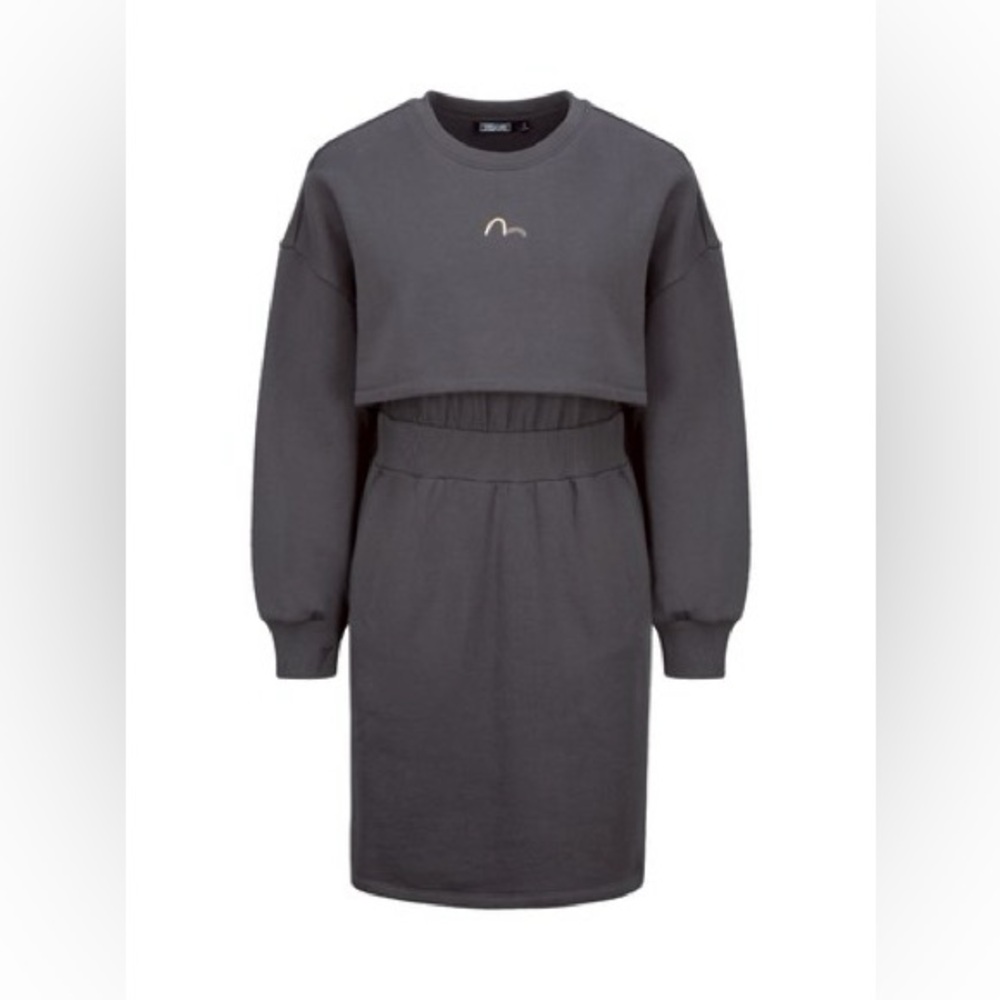 Evisu 2 in 1 embroidered sweat dress size L